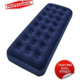 St. Morritz Mavi Tek Kişilik Şişme Yatak Kamp Tatil Yatağı 183X76X23CM Ev Kamp Yatağı