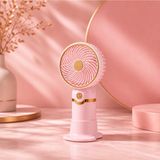 St. Morritz Mini Taşınabilir Şarjlı Vantilatör – Sessiz Güçlü Fan | Masaüstü & El Tipi - Pembe