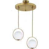 St. Morritz Modern Beyaz Glop Camlı Daire Model Ikili Gold Sarkıt Avize - 0-Siyah