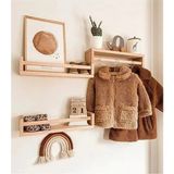 St. Morritz Montessori Kitaplık Çocuk Bebek Odası Rafı Ahşap Kitaplık Askılık 40CM 3lü Ters Düz Raf