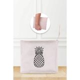 St. Morritz Pineapple Desenli Keten Makyaj Çantası