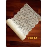 St. Morritz Pvc Dantel Vestiyer-Runner-Sehba-Çekmeçe-Dolap Içi -Raf Örtüsü / Eni: 35 cm x 5 mt -Krem Çiçek