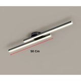 St. Morritz Samsung Ledli Modern Tavan Koridor Aydınlatması Çubuk 2X50CM Siyahkasa Günışığı Lineer Avize Armatür - 0-Siyah