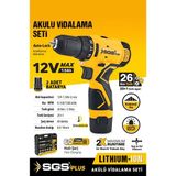 St. Morritz Şarjlı Akülü Vidalama Matkap 12V 1,5 Ah