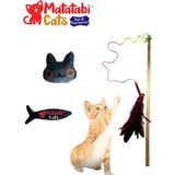 St. Morritz Set Kedi Oltası, Sesli Peluş Kumaş Kedi Oyuncağı ( Fishy ve Caty )