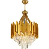 St. Morritz Sima 40 Cm'lik Kristal Cam Taşlı Lüks Avize - (Sarı Yaldız) - 0-Siyah