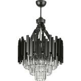 St. Morritz Sima 40 Cm'lik Kristal Cam Taşlı Lüks Avize - (Siyah Renk) - 0-Siyah