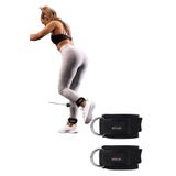 St Morritz Siyah Professional Ankle Strap - Ayak Bileği Kayışları, Fitness Ayak Bilekliği Çift Demirli-2 Adet
