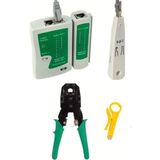 St. Morritz Soyucusu Pense RJ45 RJ11 Jak Sıkma Pensesi Kablo Test Cihazı Set