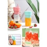 St. Morritz Taşınabilir Bardak Pipetli Meyve Sıkacağı USB Elektrikli Paslanmaz Çelik Blender Meyve Suyu Yapma