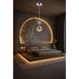 St. Morritz Tek Top Krom Sarkıt 3 Renk LED Modern Avize (Beyaz Sarı Günışığı) - 0-Siyah
