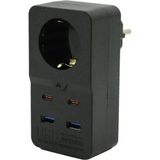 St. Morritz Termal Isıya Dayanıklı Akım Korumalı Type-C ve USB 2.1A Şarj Çıkışlı 10A 2500W Priz