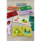 St. Morritz Türkçe-Ingilizce Eşleştirme Oyunu, Sevimli Hayvanlar Zeka Kartları, Ahşap Eğitici Puzzle Oyuncak