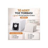 ST PARTS PHILIPS FC 8785 Performer Silent Toz Torbası MOTOR KORUMA FİLTRESİ HEDİYELİ (10 ADET)