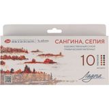 St. Petersburg Ladoga Charcoal Füzen Seti Çizim Tebeşiri 6 Renk 10 Adet Sanguine-Sepia
