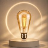 St6 Led Filament Ampul 6w 2700k Amber Cam Sarı Işık 600 Lümen Tekli
