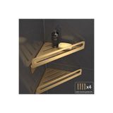 Staal 2'li Gold Köşe Duş Rafı – Şampuanlık 15x15 cm MatGold Paslanmaz Çelik Banyo Rafı, Vidalı Montaj