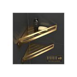 Staal 2'li Gold Köşe Duş Rafı – Şampuanlık 15x15 cm Parlak Gold Paslanmaz Çelik Banyo Rafı, 4 Vidalı Montaj
