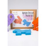 Staau Çocuk Hayvan Dostlar Puzzle Seti – Tavşan, Fil, Köpek Figürlü Renkli Eğitici Çocuk Puzzle Oyuncağı 3+ Yaş
