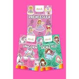 STAAU Çocuk İlk Boyama Kitabım - Eğlenceli Boyama Seti 4 - Unicorn / Prensesler / Deniz Kızı