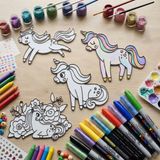 Staau Çocuk Unicorn Temalı Boyama Seti - Eğlenceli 3D Aktivite Seti Okul Öncesi İçin