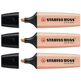 STABILO 3'lü Paket Orijinal BOSS Pastel Pte Eğimli Vurgulayıcı, 2-5 mm Balıkçılık Boyalı