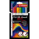 Stabilo 68 Brush Arty - Keçeli Kalem - 12' - Çeşitli Renkler - Standart