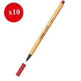 Stabilo 88 040 10'lu Paket Fosforlu Kırmızı Keçe Uç Kalem