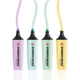 Stabilo Boss 4'lü Set Pastel Renkler Lila Mavi Yeşil Sarı Ölçülerle Kırtasiye Ürünü