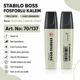 Stabilo Boss Fosforlu Kalem 1 Adet – Metin Işaretleme Kalemi - 70/137 NATURE ÇAMUR YEŞİLİ