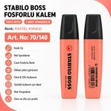 Stabilo Boss Fosforlu Kalem 1 Adet – Metin Işaretleme Kalemi - 70/140 PASTEL KIRMIZI