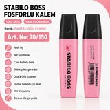 Stabilo Boss Fosforlu Kalem 1 Adet – Metin Işaretleme Kalemi - 70/150 PASTEL GÜL PEMBE