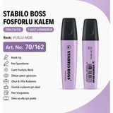 Stabilo Boss Fosforlu Kalem 1 Adet – Metin Işaretleme Kalemi - 70/162 PUSLU MOR