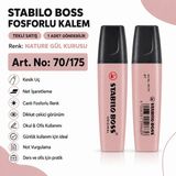 Stabilo Boss Fosforlu Kalem 1 Adet – Metin Işaretleme Kalemi - 70/175 NATURE GÜL KURUSU
