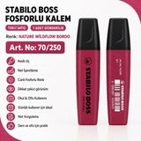 Stabilo Boss Fosforlu Kalem 1 Adet – Metin Işaretleme Kalemi - 70/250 NATURE WILDFLOW BORDO