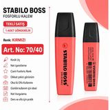 Stabilo Boss Fosforlu Kalem 1 Adet – Metin Işaretleme Kalemi - 70/40 KIRMIZI