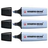 Stabilo Boss Fosforlu Kalem, Orijinal Pastel, Kesik Uçlu, 2-5 mm, Pastel Mavi, 3 Adet