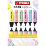 Stabilo Boss Original 6'lı Pastel Fosforlu Kalem Seti – Eğik Kesik Uç 2-5 mm - Çok Renkli - Standart