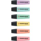 Stabilo Boss Original Pastel Renk Fosforlu Kalem Seti 6'lı – 2-5 mm Uç, Siyah Kapaklı, Uzun Ömürlü Mürekkep