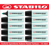 Stabilo Boss Original Pastel Turkuaz Fosforlu Kalem 10 Adet