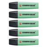 STABILO BOSS orijinal pastel fosforlu kalem 2-5 mm eğimli uç, pastel yeşil, 5 adet