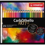 STABILO CarbOthello - Kuru Boya Kalemi - 24'lü Metal Kutu - Çeşitli Pastel Renkler