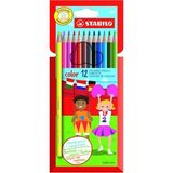 Stabilo Color 12 Parça Kuru Boya Seti Çocuklar İçin Dayanıklı Ahşap Kalemler