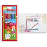 Stabilo Color Hartung Kuru Boya Kalem Seti 12 Renk Mandala Boyama Kitabı Hediye