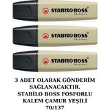 Stabilo Fosforlu Kalem – Çamur Yeşili – 3 Adet - 70/137