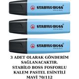 Stabilo Fosforlu Kalem – Pastel Esintili Mavi – 3 Adet - 70/112