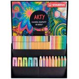 Stabılo Kreatif Pastel Mix Set Arty - Fosforlu Kalem, Çok Yetenekli Kalemler, Sulu Boya Kalemleri, Premium Keçeli Kalemler - 50'Li Paket - Çeşitl
