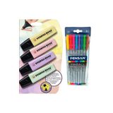 Stabilo Pastel 4'lü Fosforlu Kalem Pensan Triball 8'li Tükenmez Kalem