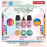 STABILO Pastellove - Fosforlu Kalem - Mini Set 35'li - Çeşitli Renkler