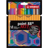 STABILO point 88 ARTY - İnce Keçe Uçlu Kalem - 18'li Paket - Çeşitli Renkler